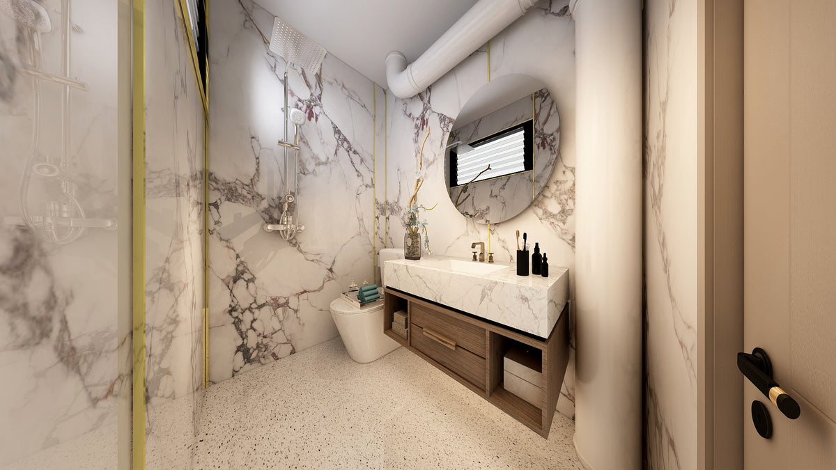 TW5120 Winter Bloom | Resale HDB Bathroom Makeover