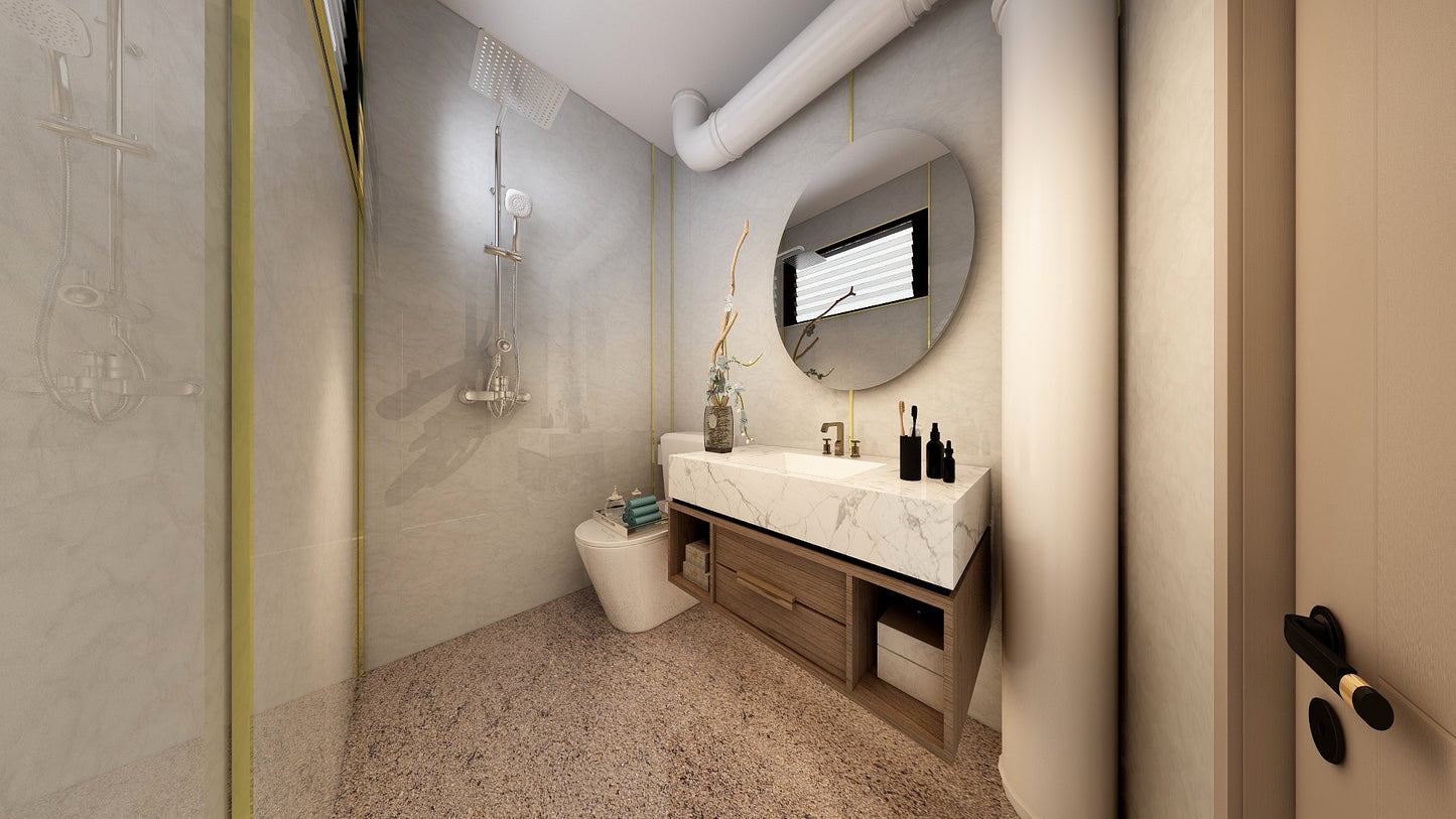 TW8120 White Peaks | Resale HDB Bathroom Makeover